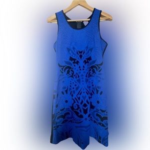 Stunning Electric Blue and Black Julia Jordan Knit Dress